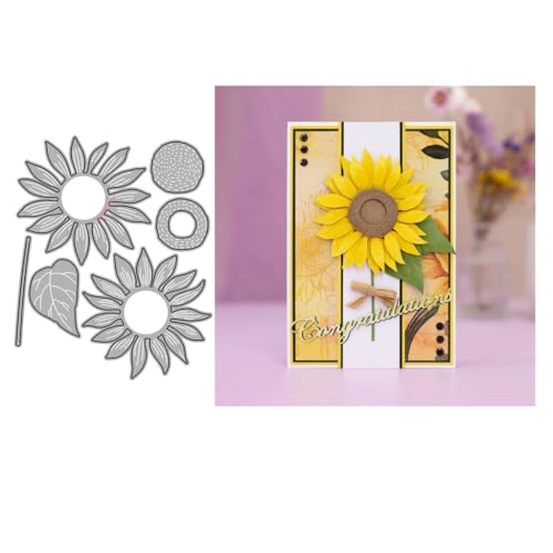 Sredwtk Sonnenblume Stanzschablonen Blumen Metall Prägeschablonen Stanzformen Schneiden für DIY Karte Sammelalbum Scrapbooking Fotoalbum Deko von Sredwtk