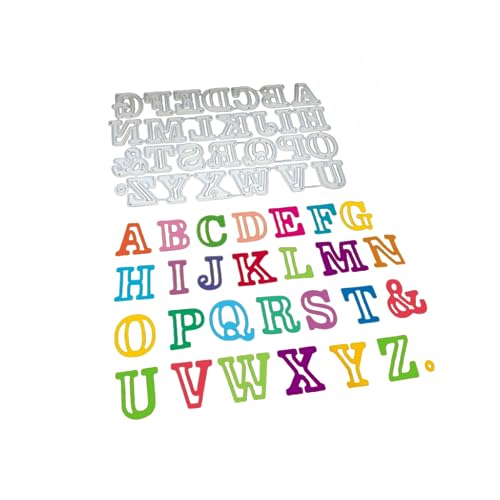 Sredwtk Stanzschablonen Buchstaben Groß Prägeschablonen Metall Stanzformen Scrapbooking Prägeschablonen Stanzformen Schablonen für DIY Papier Dekor von Sredwtk