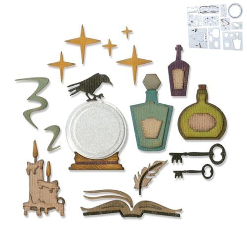 Sredwtk Sterne Kerzen Magie Stanzschablonen Halloween Metall Prägeschablonen Stanzformen Schneiden für DIY Karte Sammelalbum Scrapbooking Fotoalbum Deko von Sredwtk