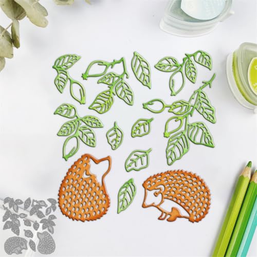 Sredwtk Süße Eigel Blätter Stanzschablonen Tiere Metall Prägeschablonen Stanzformen Schneiden für DIY Karte Sammelalbum Scrapbooking Fotoalbum Deko von Sredwtk