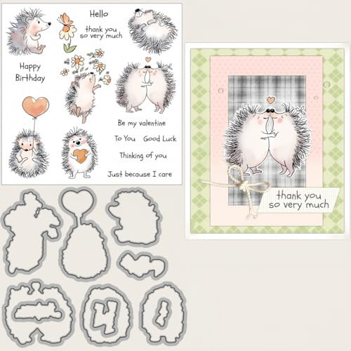 Sredwtk Süßer Lgel Geburtstag Stanzschablonen und Stempelset,Stempel und Stanzen Set,Silikonstempel und Stanzen Set,Clear Stamp und Stanzschablone Für DIY Scrapbooking Fotoalbum Dekor Karten von Sredwtk