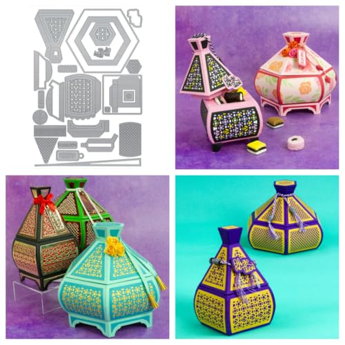 Sredwtk Süßigkeiten Tagine Geschenkbox Stanzschablonen Schachtel Stanzschablonen Box Metall Prägeschablonen Stanzmaschine Stanzformen Schablonen für DIY 3D Keksbox Süßigkeitenbox von Sredwtk