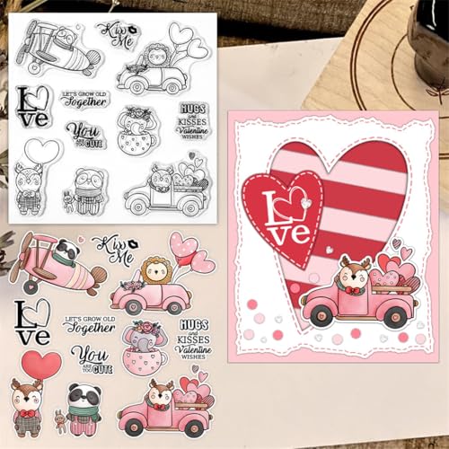 Sredwtk Tiere Valentinstag Clear Stamps Für DIY Scrapbooking Hochzeit Silikonstempel Transparente Stempel Siegel Für Kartenherstellung Tagebuch Fotoalbum Geburtstag Hochzeit Weihnachten Sredwtk Tiere Valentinstag Clear Stamps Für DIY Scrapbooking Hochzeit Silikonstempel Transparente Stempel Siegel Für Kartenherstellung Tagebuch Fotoalbum Geburtstag Hochzeit Weihnachten von Sredwtk