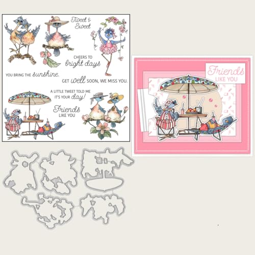 Sredwtk Vogel Sommer Tiere Stempel und Stanzen Set,Silikonstempel und Stanzen Set,Stanzschablonen und Stempelset,Clear Stamp und Stanzschablone Für DIY Scrapbooking Fotoalbum Dekor Karten Sredwtk Vogel Sommer Tiere Stempel und Stanzen Set,Silikonstempel und Stanzen Set,Stanzschablonen und Stempelset,Clear Stamp und Stanzschablone Für DIY Scrapbooking Fotoalbum Dekor Karten von Sredwtk