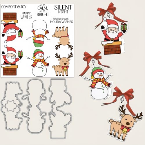 Sredwtk Weihnachten Anhänger Stanzschablonen und Stempelset,Stempel und Stanzen Set,Silikonstempel und Stanzen Set,Clear Stamp und Stanzschablone Für DIY Scrapbooking Fotoalbum Dekor Karten Sredwtk Weihnachten Anhänger Stanzschablonen und Stempelset,Stempel und Stanzen Set,Silikonstempel und Stanzen Set,Clear Stamp und Stanzschablone Für DIY Scrapbooking Fotoalbum Dekor Karten von Sredwtk