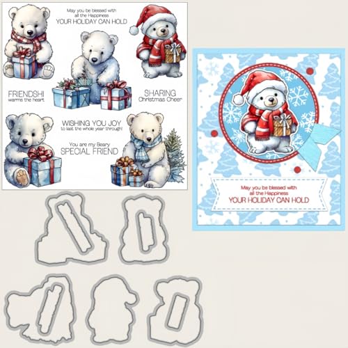 Sredwtk Weihnachten Winter Eisbär Stanzschablonen und Stempelset,Stempel und Stanzen Set,Silikonstempel und Stanzen Set,Clear Stamp und Stanzschablone Für DIY Scrapbooking Fotoalbum Dekor Karten Sredwtk Weihnachten Winter Eisbär Stanzschablonen und Stempelset,Stempel und Stanzen Set,Silikonstempel und Stanzen Set,Clear Stamp und Stanzschablone Für DIY Scrapbooking Fotoalbum Dekor Karten von Sredwtk