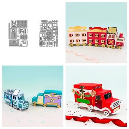 Sredwtk Weihnachts Countdown Zug Lastkraftwagen Stanzschablonen Schachtel Stanzschablonen Box Metall Prägeschablonen Stanzmaschine Stanzformen Schablonen für DIY 3D Weihnachten Keksbox Süßigkeitenbox Sredwtk Weihnachts Countdown Zug Lastkraftwagen Stanzschablonen Schachtel Stanzschablonen Box Metall Prägeschablonen Stanzmaschine Stanzformen Schablonen für DIY 3D Weihnachten Keksbox Süßigkeitenbox von Sredwtk