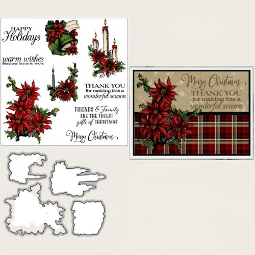 Sredwtk Weihnachtsblumen Kerzen Stanzschablonen und Stempelset,Stempel und Stanzen Set,Silikonstempel und Stanzen Set,Clear Stamp und Stanzschablone Für DIY Scrapbooking Fotoalbum Dekor Karten Sredwtk Weihnachtsblumen Kerzen Stanzschablonen und Stempelset,Stempel und Stanzen Set,Silikonstempel und Stanzen Set,Clear Stamp und Stanzschablone Für DIY Scrapbooking Fotoalbum Dekor Karten von Sredwtk