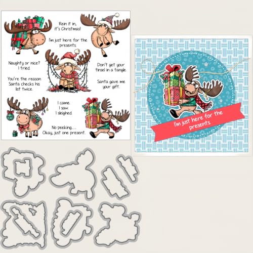 Sredwtk Weihnachtsgeschenke Hirsch Stanzschablonen und Stempelset,Stempel und Stanzen Set,Silikonstempel und Stanzen Set,Clear Stamp und Stanzschablone Für DIY Scrapbooking Fotoalbum Dekor Karten Sredwtk Weihnachtsgeschenke Hirsch Stanzschablonen und Stempelset,Stempel und Stanzen Set,Silikonstempel und Stanzen Set,Clear Stamp und Stanzschablone Für DIY Scrapbooking Fotoalbum Dekor Karten von Sredwtk