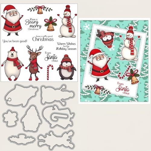 Sredwtk Weihnachtsmann Schneemann Tiere Stanzschablonen und Stempelset,Stempel und Stanzen Set,Silikonstempel und Stanzen Set,Clear Stamp und Stanzschablone Für DIY Scrapbooking Fotoalbum Dekor Karten Sredwtk Weihnachtsmann Schneemann Tiere Stanzschablonen und Stempelset,Stempel und Stanzen Set,Silikonstempel und Stanzen Set,Clear Stamp und Stanzschablone Für DIY Scrapbooking Fotoalbum Dekor Karten von Sredwtk