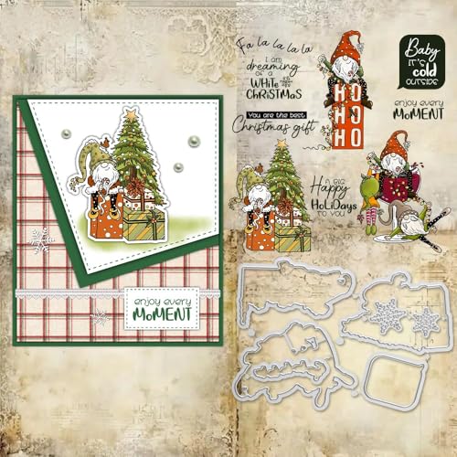 Sredwtk Wichtel Gnome Weihnachten Stempel und Stanzen Set,Silikonstempel und Stanzen Set,Stanzschablonen und Stempelset,Clear Stamp und Stanzschablone Für DIY Scrapbooking Fotoalbum Dekor Karten Sredwtk Wichtel Gnome Weihnachten Stempel und Stanzen Set,Silikonstempel und Stanzen Set,Stanzschablonen und Stempelset,Clear Stamp und Stanzschablone Für DIY Scrapbooking Fotoalbum Dekor Karten von Sredwtk