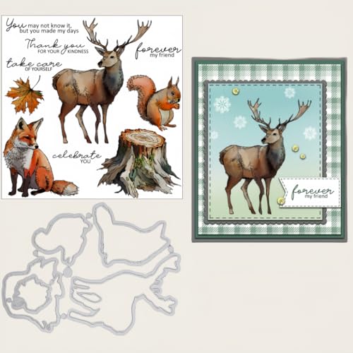 Sredwtk Winter Herbst Tiere Stanzschablonen und Stempelset,Stempel und Stanzen Set,Silikonstempel und Stanzen Set,Clear Stamp und Stanzschablone Für DIY Scrapbooking Fotoalbum Dekor Karten Sredwtk Winter Herbst Tiere Stanzschablonen und Stempelset,Stempel und Stanzen Set,Silikonstempel und Stanzen Set,Clear Stamp und Stanzschablone Für DIY Scrapbooking Fotoalbum Dekor Karten von Sredwtk
