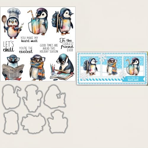 Sredwtk Winter Pinguine Weihnachten Stanzschablonen und Stempelset,Stempel und Stanzen Set,Silikonstempel und Stanzen Set,Clear Stamp und Stanzschablone Für DIY Scrapbooking Fotoalbum Dekor Karten Sredwtk Winter Pinguine Weihnachten Stanzschablonen und Stempelset,Stempel und Stanzen Set,Silikonstempel und Stanzen Set,Clear Stamp und Stanzschablone Für DIY Scrapbooking Fotoalbum Dekor Karten von Sredwtk