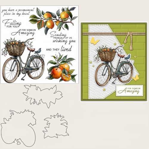 Sredwtk Zitronen Fahrrad Stanzschablonen und Stempelset,Stempel und Stanzen Set,Silikonstempel und Stanzen Set,Clear Stamp und Stanzschablone Für DIY Scrapbooking Fotoalbum Dekor Karten Sredwtk Zitronen Fahrrad Stanzschablonen und Stempelset,Stempel und Stanzen Set,Silikonstempel und Stanzen Set,Clear Stamp und Stanzschablone Für DIY Scrapbooking Fotoalbum Dekor Karten von Sredwtk