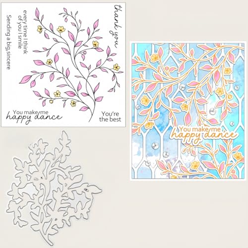 Sredwtk Zweige Blumen Stanzschablonen und Stempelset,Stempel und Stanzen Set,Silikonstempel und Stanzen Set,Clear Stamp und Stanzschablone Für DIY Scrapbooking Fotoalbum Dekor Karten Sredwtk Zweige Blumen Stanzschablonen und Stempelset,Stempel und Stanzen Set,Silikonstempel und Stanzen Set,Clear Stamp und Stanzschablone Für DIY Scrapbooking Fotoalbum Dekor Karten von Sredwtk