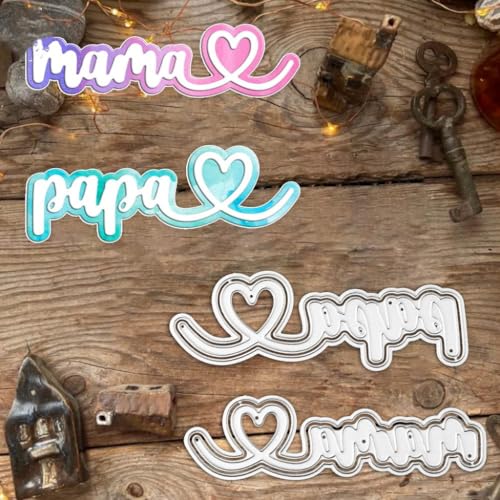 Sredwtk papa mama Stanzschablonen Vatertag Metall Prägeschablonen Stanzformen Schneiden für DIY Karte Sammelalbum Scrapbooking Fotoalbum Deko von Sredwtk