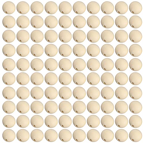 100 Stück 25 Mm Holzperlen Runde Dekoration Holzperlen für Schmuckherstellung/DIY -Basteln von Srliya