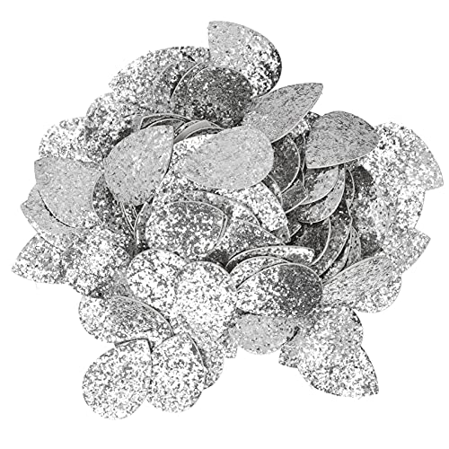 100 Stück Ohrringanhänger in Tropfenform aus PU-Leder mit Pailletten, DIY-Schmuckherstellungszubehör Zur Dekoration mit Leichtem, Exquisitem Material (Silber) von Srliya