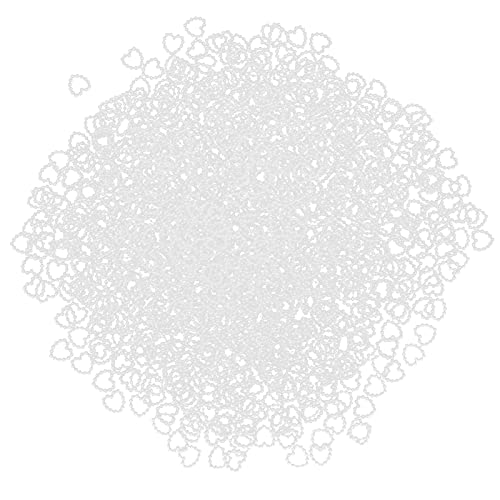 1000 PCS Perle Perle Perlen Heart Bright Colors Süßes Aussehen Schmuckzubehör für Mobiltelefonschalendekoration, Nagelkunst, Harzhandwerk (15 reines Weiß) von Srliya