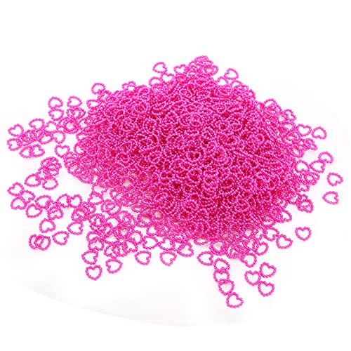 1000 PCS Perle Perle Perlen Heart Bright Colors Süßes Aussehen Schmuckzubehör für Mobiltelefonschalendekoration, Nagelkunst, Harzhandwerk (21 Rose Rot) von Srliya