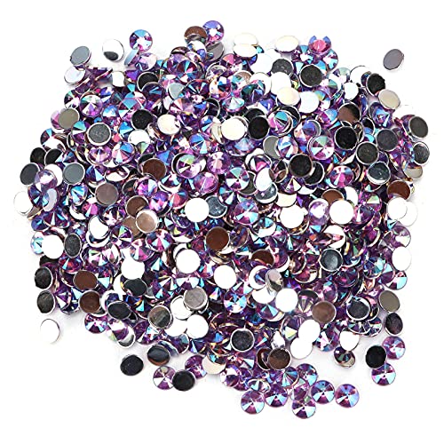 1000 Stück Schöne DIY Schmuck Accessoires mit Klebstoff, Acryl Handwerk Edelsteine für Kleidung, Schuhe, Dekorationen (05 hellviolettes AB) von Srliya