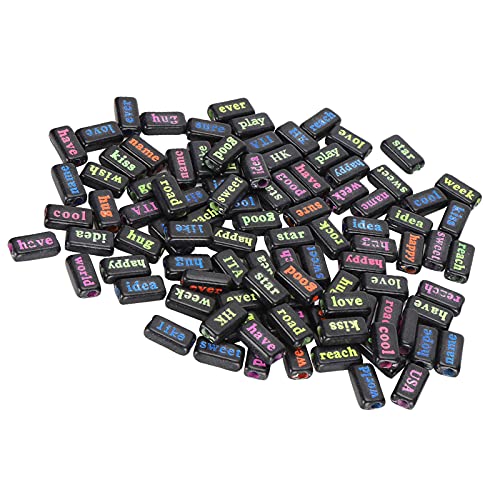 100pcs Kunststoff Alphabet Perlen Weiche Textur, Farbenfrohe Buchstaben für DIY -Schmuck, Kunsthandwerk, Lehren, Gemischte Farben und Buchstaben, 7 X 15 Mm von Srliya