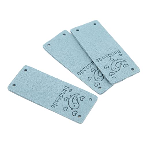 100pcs PU -Lederetikett, Vogelfarbe Handgefertigt 4 Löcher Weiches Accessoires für Brieftaschenhut, Superfaser, 2 X 5 Cm, 100pcs Kleidung, Handgefertigt, Heimtextile (Blau) von Srliya