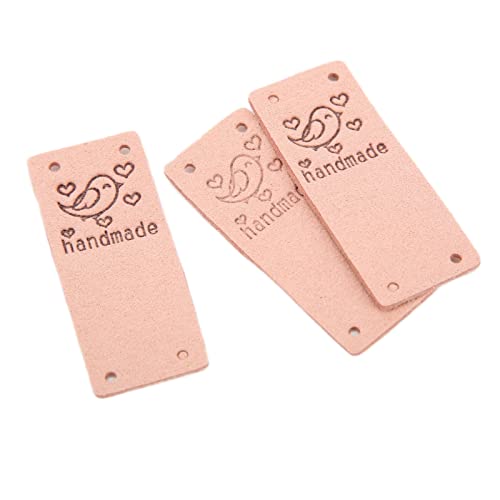 100pcs PU -Lederetikett, Vogelfarbe Handgefertigt 4 Löcher Weiches Accessoires für Brieftaschenhut, Superfaser, 2 X 5 cm, 100pcs Kleidung, Handgefertigt, Heimtextile (Rosenate) von Srliya