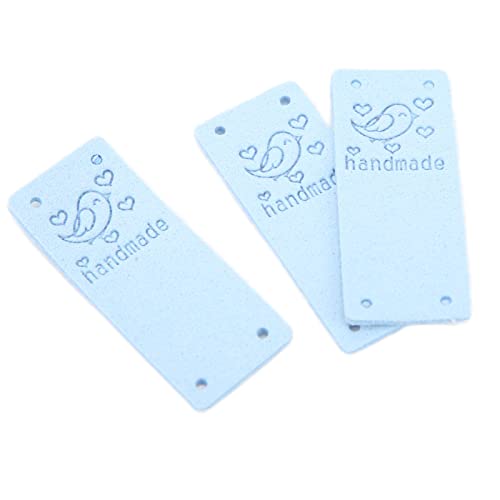 100pcs PU -Lederetikett, Vogelfarbe Handgefertigt 4 Löcher Weiches Accessoires für Brieftaschenhut, Superfaser, 2 X 5 cm, 100pcs Kleidung, Handgefertigt, Heimtextile von Srliya