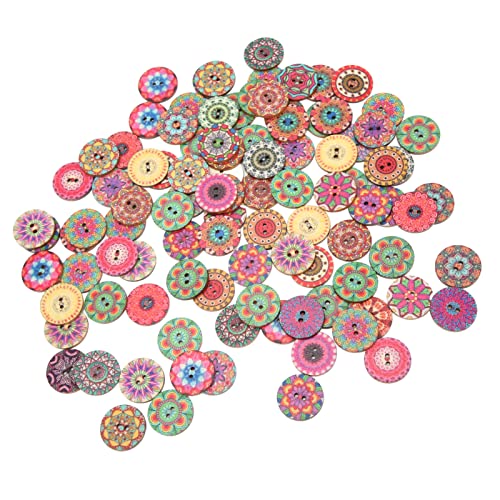 100pcs Retro Blumenmuster Holzknöpfe, 25 Mm Größe, Multifunktionshandwerkstasten Zum Nähen, Sammelalbum, Zusammengesetztes Holzmaterial 100pcs Retro Blumenmuster Holzknöpfe, 25 Mm Größe, Multifunktionshandwerkstasten Zum Nähen, Sammelalbum, Zusammengesetztes Holzmaterial von Srliya