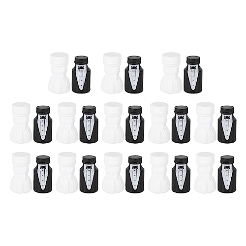 26 Stück Hochzeits-Luftblasenflaschen, Braut-Bräutigam-Form, Mini-Luftblasen-Party-Flasche, Jubiläum, Verlobung, Brautfeier, Zubehör für Schwarz-weiße Dekorationen 26 Stück Hochzeits-Luftblasenflaschen, Braut-Bräutigam-Form, Mini-Luftblasen-Party-Flasche, Jubiläum, Verlobung, Brautfeier, Zubehör für Schwarz-weiße Dekorationen von Srliya