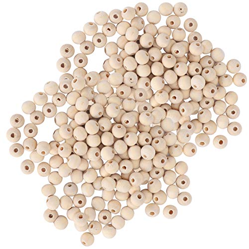 5 Bag Holzperlen Round Handgefertigte Vorräte 4mm/6 Mm/8 Mm/10 Mm, DIY Unvollendet, aus Holz Hergestellt, Ideal für Schmuckherstellung und Handwerk (10mm-100pcs) von Srliya