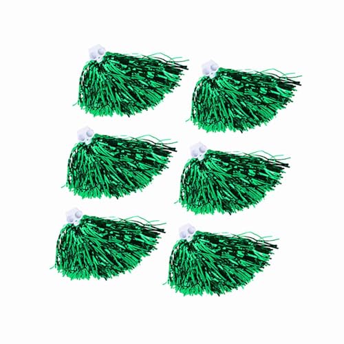 6 Stück Squad Cheer Sports Party Dance Zubehör, 7 Farben Cheerleader Pom Poms, Ideal Cheerleading (Grün) von Srliya