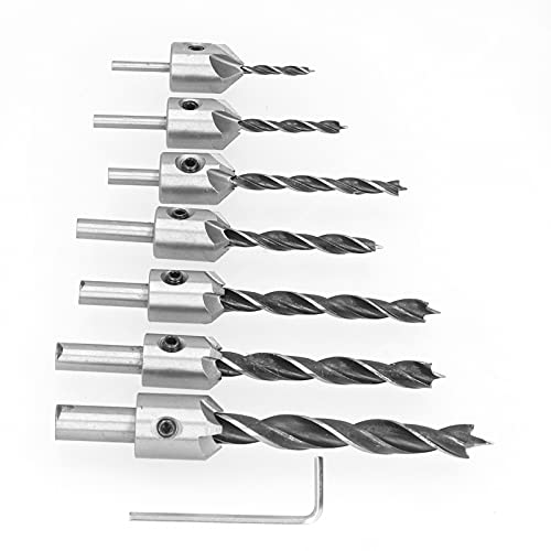 7pcs Countersink -Bohrer Bits Set Holzbearbeitung Hochgeschwindigkeits -Stahlzähler Bohrer für Schreinerei von Srliya