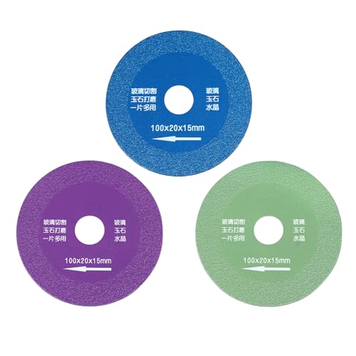 Glaskeramik -Schneidscheibe 3pcs Set Glasschneidscheibe Grün Blau Lila Super Schlanke Fliesenschnitte für Keramik von Srliya
