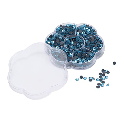 Glasstresssteine ​​1000 Stcs, Basteldekorationen mit Flachem Rücken, Nagelkunststrauchsteinen für Kleidung, Schuhe, Taschen (JM201 Lake Blue) von Srliya