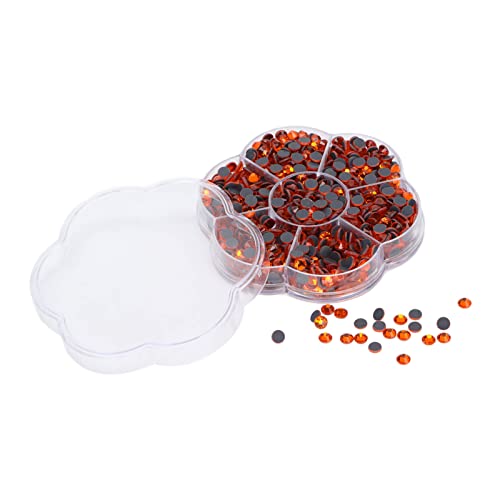Glasstresssteine ​​1000 Stcs, Basteldekorationen mit Flachem Rücken, Nagelkunststrauchsteinen für Kleidung, Schuhe, Taschen (JM201 Orange Rot) von Srliya
