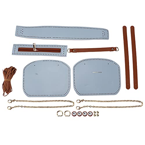 Häkelbeutel, Modische Blaue PU -Handtaschen, Handgefertigtes Geschenkset für Frauen, Legierung und PU -Material, Manuelles Stricken, Gute Übereinstimmung von Srliya