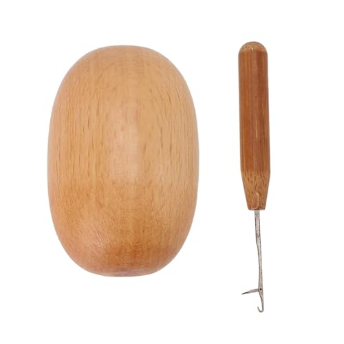 Holz-Darning-Ei-geformtes Verpeier-Werkzeug mit Häkel Haken Holz-Ausrück Gerät für Socken Pullover-Schal von Srliya