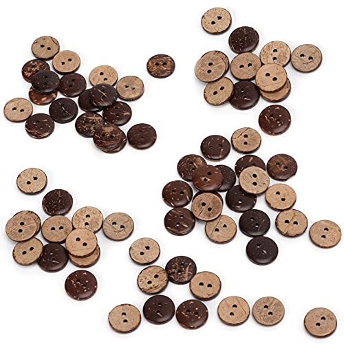 Kokosnussschalenknöpfe, Exquisite Handwerkskunst, 200pcs 2 Löcher - für Kunsthandwerksdekoration, Nicht Giftiger Safe, Bestehend aus Kokosnussschale Hergestellt von Srliya