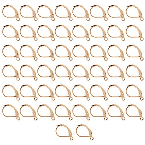 Ohrringhaken, Einfache Verschleiß, Dauerhafte Farbe, Schmuck für Alle Gelegenheiten, Komponenten für Französische Ohrleitungen, Messingmaterial, 50 Stück (KC Gold) von Srliya