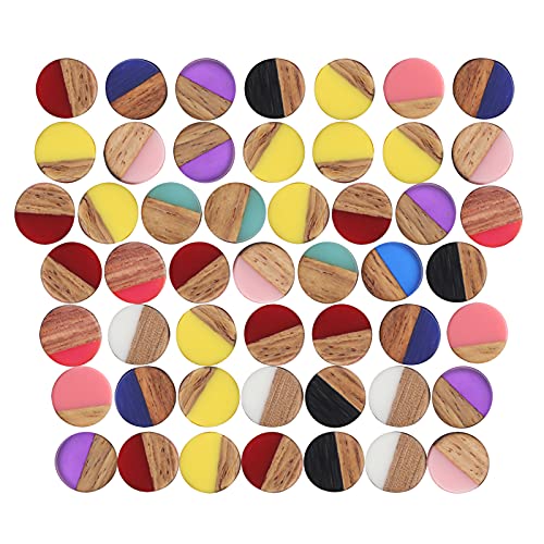 Runder Holzaufnäher, Harzkreise, DIY-Schmuckzubehör, 50 Stück Holzspäne für Halsketten, Ohrringe, Heimdekoration Runder Holzaufnäher, Harzkreise, DIY-Schmuckzubehör, 50 Stück Holzspäne für Halsketten, Ohrringe, Heimdekoration von Srliya