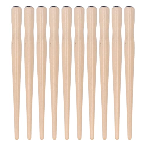Srliya 10 PCs Nib Stifthalter Bequemer Griff Glatterer Hölzerner Comic -Stift -Nib -Halter für Kunstmalerei Englische Kalligraphie (Holzfarbe) von Srliya