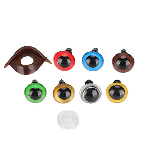 Srliya 100pcs Mix Color Plastiksicherheitsaugen 10mm/12 Mm/14mm für DIY -Handwerks -Teddybärenpuppen, Bestehend aus Hochwertigem Kunststoffmaterial, Geeignet für Puppen, Bären, (10 mm) von Srliya