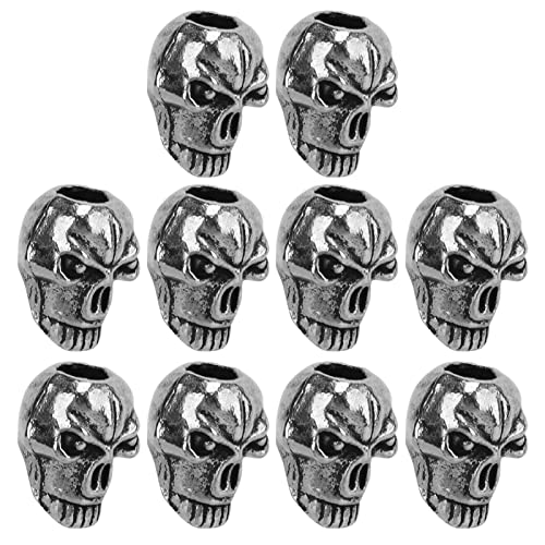 Srliya 10pcs EDC Paracord Beads Legierung Buckteeth Skeleton Anhänger Keychains, DIY -Zubehör für Paracord -Armbänder, Fackel Lanyard, Telefonaufhängen von Srliya