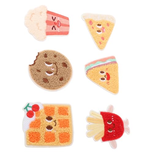 Srliya 12pcs Food Iron auf Flecken Süße Kuchen Bestickte Applikationen, Reparatur von -Kleidung für mit Pommes Frites, Pizza, Brot, Kirschkuchen, Popcorn von Srliya