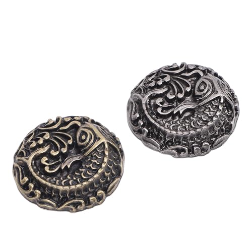 Srliya 2 Stück Vintage-Metallknöpfe mit Karpfenmuster, Basteln, Nähen, Kleidung, Ornament für Lederhandwerk, Reparatur und Dekorationsartikel Srliya 2 Stück Vintage-Metallknöpfe mit Karpfenmuster, Basteln, Nähen, Kleidung, Ornament für Lederhandwerk, Reparatur und Dekorationsartikel von Srliya
