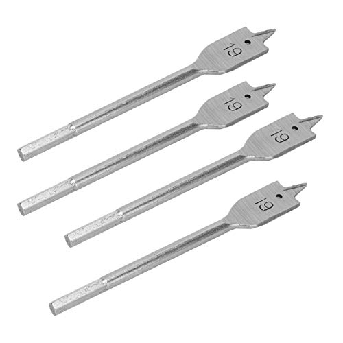Srliya 4pcs Spatenbohrmaschine Bit Set Paddle Flachbit mit Hohem Kohlenstoffstahl Holzbearbeitungshandwerkzeug Hardware 19mm von Srliya