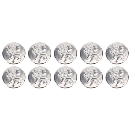 Srliya 50 Sets Hosen Knöpfe, 17mm Vintage Rose Muster Edelstahl Ersatz Schraube an Ledergürtel Nieten und Stilvoll, Ideal für Handarbeit von Srliya
