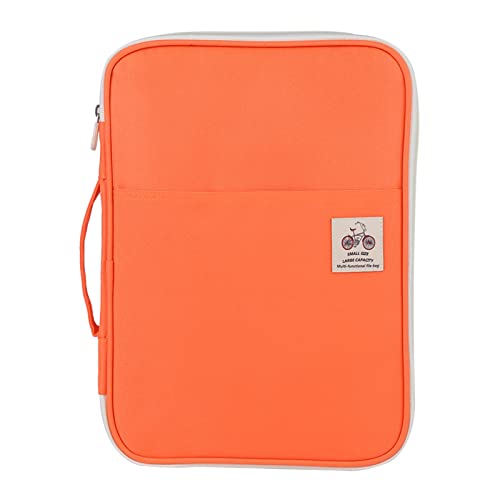 Srliya 5Colors A4 Dokumentbeuteldatei Ordner Portfolio Organizer Dokumenthülle, Reißverschlussdesign, Multi -Taschen -Design, Tragbar, für die Organisation von Dokumenten; Speichern Sie (Orange und von Srliya